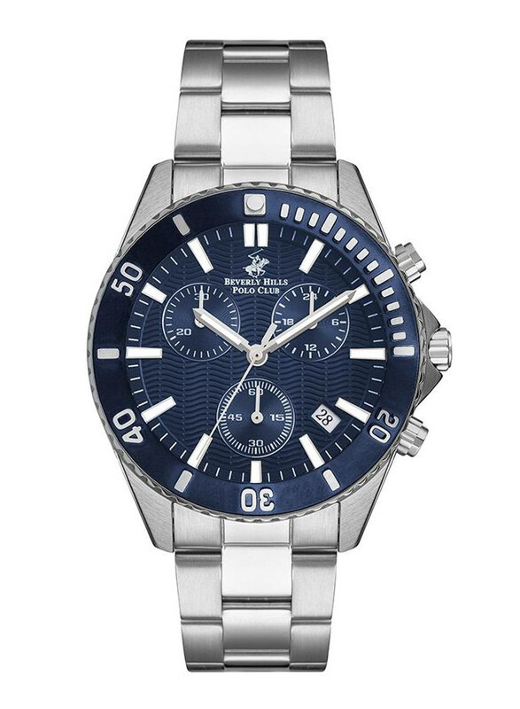 Polo Beverlly Hills Beverly Hills Polo Club Analog Watch for Men with Stainless Steel Band, Water Resistant & Chronograph, BP3276X.390, Silver/Dark Blue
Polo Beverlly Hills Beverly Hills Polo Club Analog Watch for Men with Stainless Steel Band, Water Resistant & Chronograph, BP3276X.390, Silver/Dark Blue