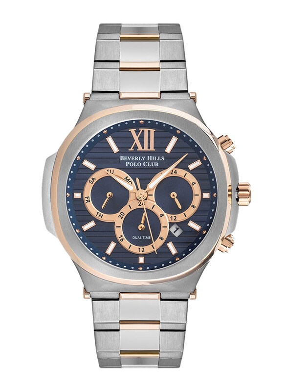 Polo Beverlly Hills Beverly Hills Polo Club Analog Watch for Men with Metal Band, Water Resistant & Chronograph, BP3216X.590, Grey-Dark Blue
Polo Beverlly Hills Beverly Hills Polo Club Analog Watch for Men with Metal Band, Water Resistant & Chronograph, BP3216X.590, Grey-Dark Blue
