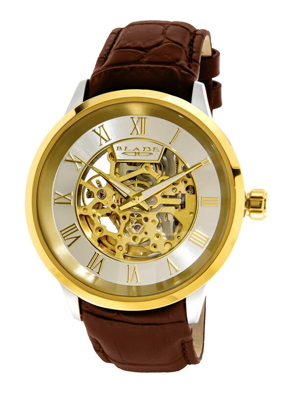 Blade Analog Watch for Men with Leather Band, Water Resistant, 3605G1TWO, Gold-Brown
Blade Analog Watch for Men with Leather Band, Water Resistant, 3605G1TWO, Gold-Brown