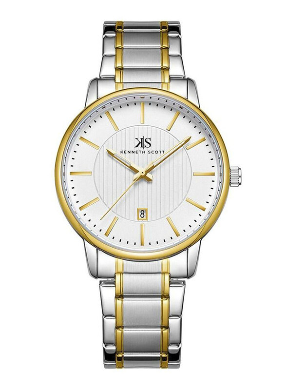 Kenneth Scott Analog Watch for Men with Stainless Steel Band, Water Resistant, K22028-tbtw, Silver/Gold-White
Kenneth Scott Analog Watch for Men with Stainless Steel Band, Water Resistant, K22028-tbtw, Silver/Gold-White