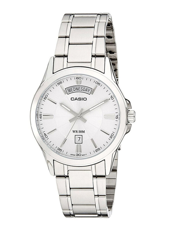 Casio Enticer Quartz Analog Watch for Men with Stainless Steel Band, Water Resistant, MTP-1381D-7AVDF, Silver/White
Casio Enticer Quartz Analog Watch for Men with Stainless Steel Band, Water Resistant, MTP-1381D-7AVDF, Silver/White