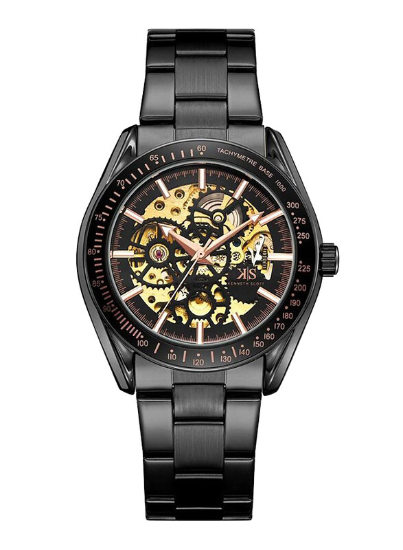 Kenneth Scott Mechanical Analog Watch for Men with Stainless Steel Band, K22312-BBBB, Black/Gold-Black
Kenneth Scott Mechanical Analog Watch for Men with Stainless Steel Band, K22312-BBBB, Black/Gold-Black