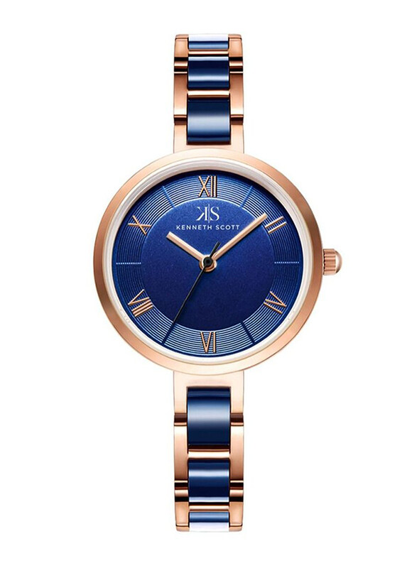 Kenneth Scott Analog Watch for Women with Stainless Steel Band, K22521-KCNN, Gold-Blue/Blue
Kenneth Scott Analog Watch for Women with Stainless Steel Band, K22521-KCNN, Gold-Blue/Blue