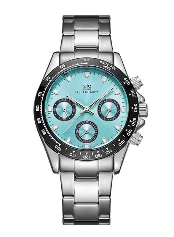 Kenneth Scott Analog Watch for Men with Stainless Steel Band, Chronograph, K22142-SBSL, Silver-Light Blue
Kenneth Scott Analog Watch for Men with Stainless Steel Band, Chronograph, K22142-SBSL, Silver-Light Blue