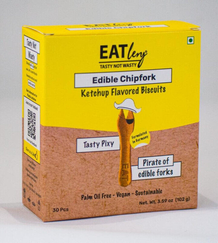 EATlery Palm Oil Free Edible Fork - Tasty Pixy (Chipfork), Ketchup Flavored Fork, Eat like a Biscuit, Vegan Beverage, Coffee, Tea, Pirate of Edible Fo
EATlery Palm Oil Free Edible Fork - Tasty Pixy (Chipfork), Ketchup Flavored Fork, Eat like a Biscuit, Vegan Beverage, Coffee, Tea, Pirate of Edible Fo