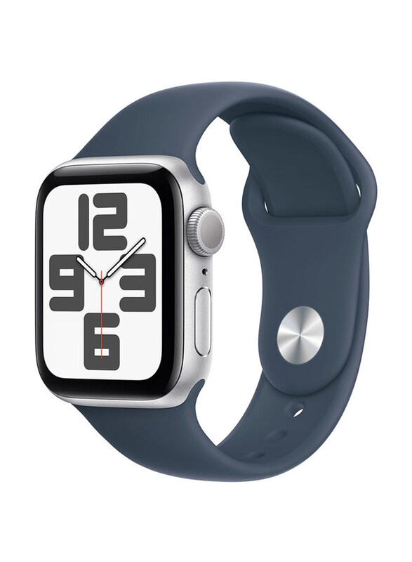 Apple Watch SE (2023) 44mm S/M & M/L Smart Watch, GPS, Silver Aluminium Case With Storm Blue Sport Band
Apple Watch SE (2023) 44mm S/M & M/L Smart Watch, GPS, Silver Aluminium Case With Storm Blue Sport Band