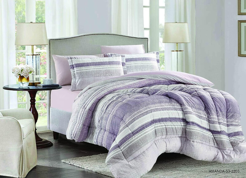 Elite Home 4-Piece Bliss Microfiber Luxury Comforter Set, 1 Comforter + 1 Pillow Covers + 1 Pillow Shams + 1 Fitted Sheet, King, Purple
Elite Home 4-Piece Bliss Microfiber Luxury Comforter Set, 1 Comforter + 1 Pillow Covers + 1 Pillow Shams + 1 Fitted Sheet, King, Purple