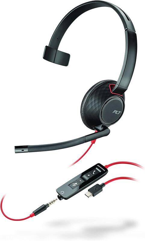 Poly Plantronics Blackwire 5210 Usb-C Headset Wired, Single Ear (Monaural) Computer Headset With Boom Mic Usb C, 3.5 mm
Poly Plantronics Blackwire 5210 Usb-C Headset Wired, Single Ear (Monaural) Computer Headset With Boom Mic Usb C, 3.5 mm
