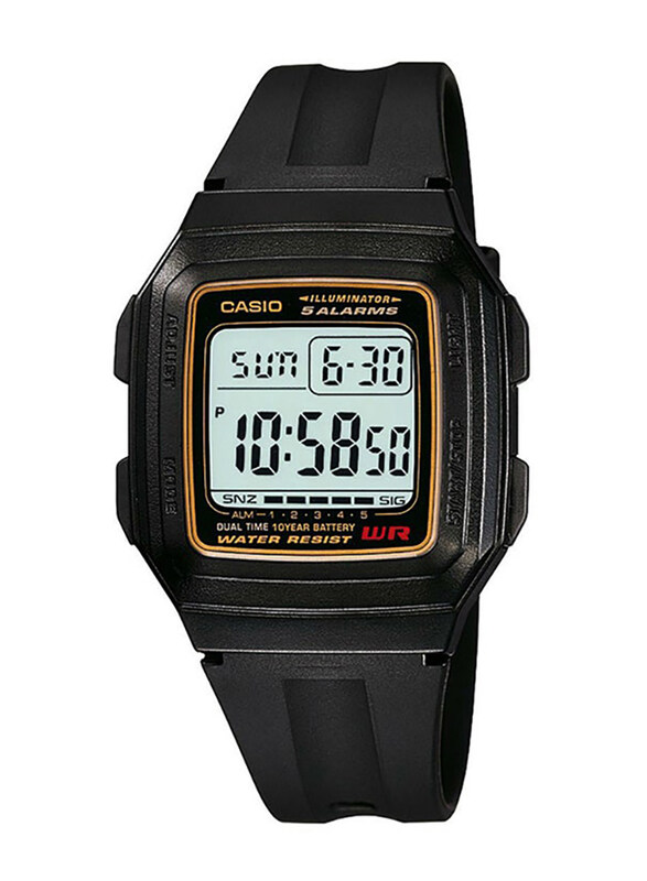 Casio Digital Watch for Men with Resin Band, Water Resistant, F-201WA-9ADF, Black-Grey
Casio Digital Watch for Men with Resin Band, Water Resistant, F-201WA-9ADF, Black-Grey