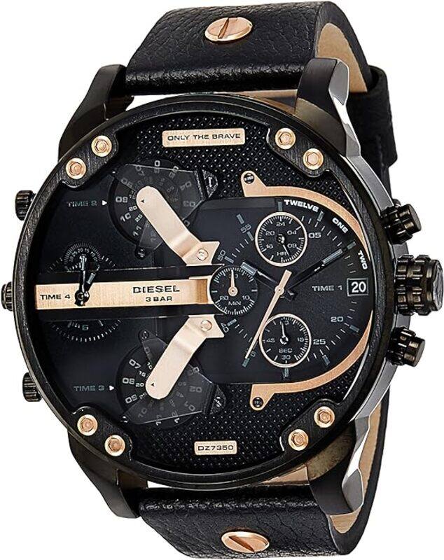 Diesel Men's Black Dial Leather Band Chronograph Watch - Dz7350, Analog Display
Diesel Men's Black Dial Leather Band Chronograph Watch - Dz7350, Analog Display
