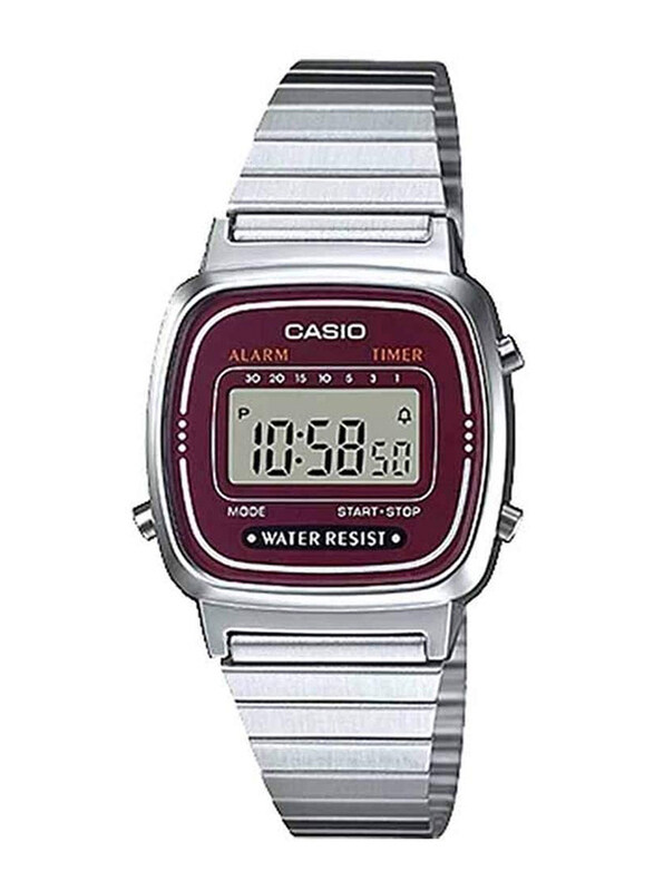 Casio Vintage Digital Watch for Women with Stainless Steel Band, Water Resistant, LA670WA-4DF, Silver-Red
Casio Vintage Digital Watch for Women with Stainless Steel Band, Water Resistant, LA670WA-4DF, Silver-Red