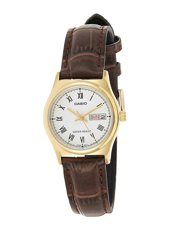 Casio Analog Watch for Women with Leather Band, Water Resistant, LTP-V006Gl-7B, Brown-White
Casio Analog Watch for Women with Leather Band, Water Resistant, LTP-V006Gl-7B, Brown-White