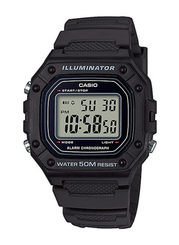 Casio Standard Digital Watch for Men with Resin Band, Water Resistant, W-218H-1AVEF, Black-Transparent
Casio Standard Digital Watch for Men with Resin Band, Water Resistant, W-218H-1AVEF, Black-Transparent