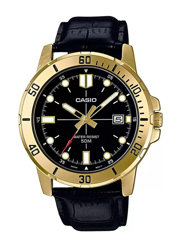 Casio Enticer Analog Watch for Men with Leather Band, Water Resistant, MTP-VD01GL-1E, Black
Casio Enticer Analog Watch for Men with Leather Band, Water Resistant, MTP-VD01GL-1E, Black