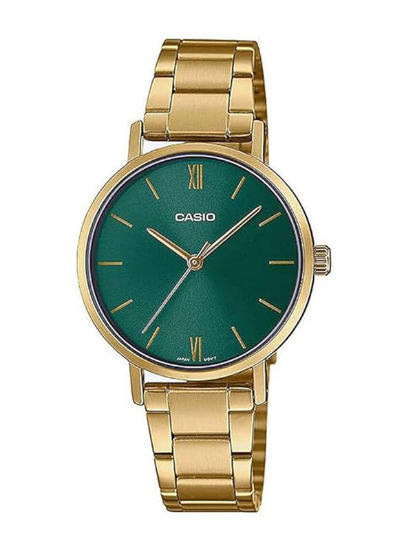 Casio Analog Watch for Women with Stainless Steel Band, Water Resistant, LTP-VT02G-3A, Gold-Green
Casio Analog Watch for Women with Stainless Steel Band, Water Resistant, LTP-VT02G-3A, Gold-Green