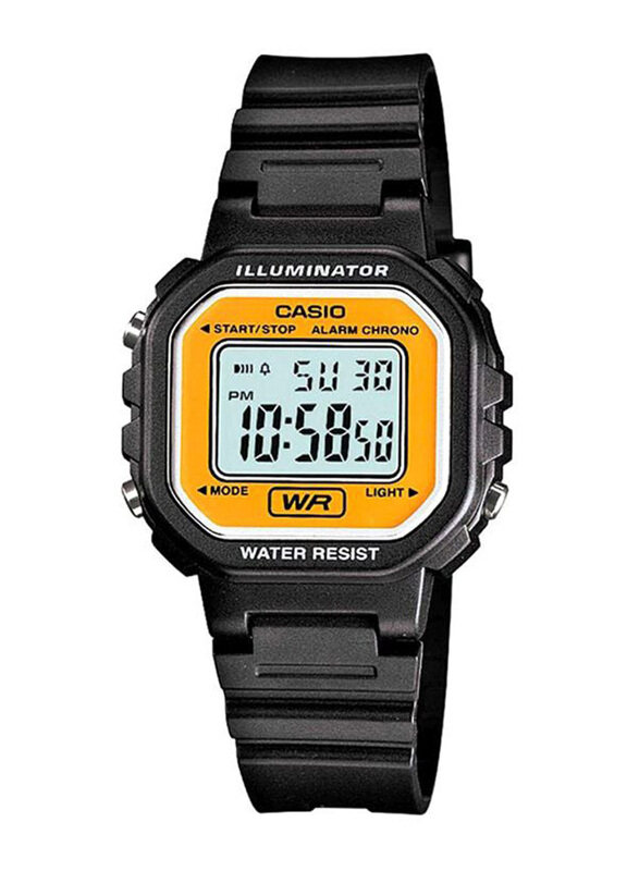 Casio Digital Watch for Women with Resin Band, Water Resistant, LA-20WH-9ADF, Black-Yellow
Casio Digital Watch for Women with Resin Band, Water Resistant, LA-20WH-9ADF, Black-Yellow
