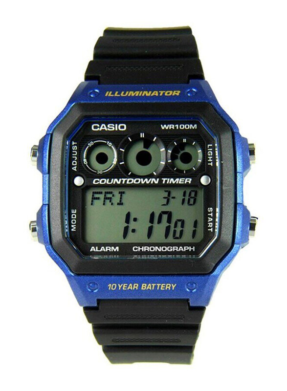 Casio Digital Watch for Men with Resin Band, Water Resistant and Chronograph, AE-1300WH-2AVDF, Black-Grey/Grey
Casio Digital Watch for Men with Resin Band, Water Resistant and Chronograph, AE-1300WH-2AVDF, Black-Grey/Grey
