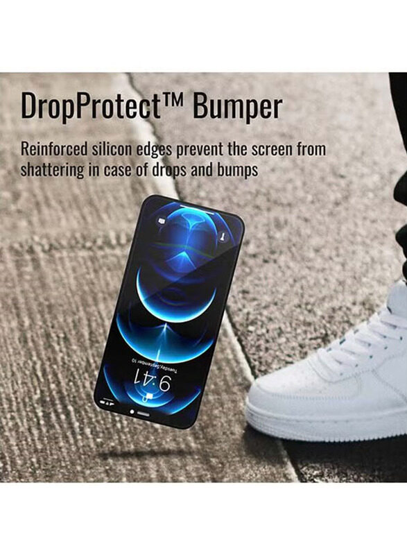 Promate Apple iPhone 11 Pro Max Drop Protect Matte Tempered Glass Screen Protector with Built-In Bumper, Black
Promate Apple iPhone 11 Pro Max Drop Protect Matte Tempered Glass Screen Protector with Built-In Bumper, Black