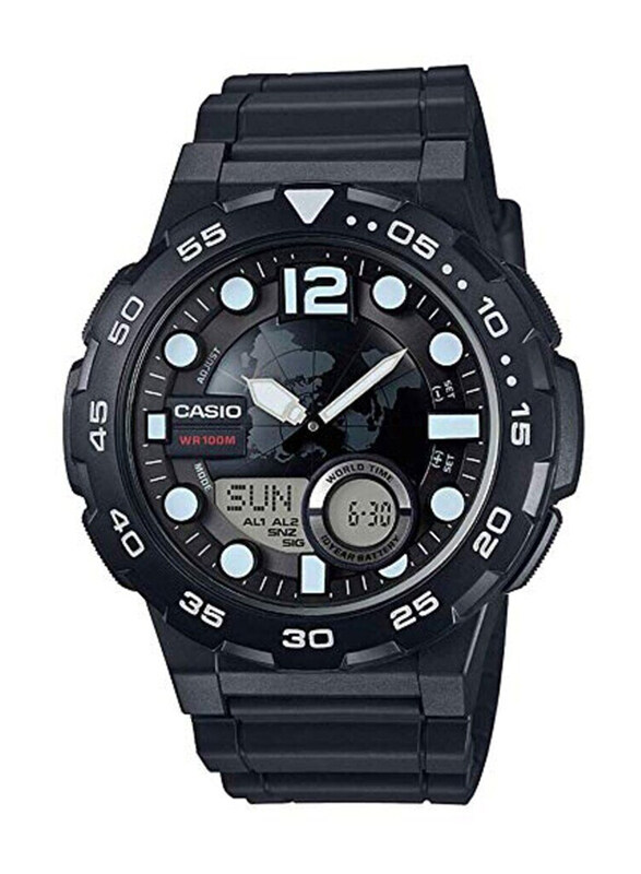 Casio Youth Analog + Digital Watch for Men with Resin Band, Water Resistant, AEQ-100W-1A, Black
Casio Youth Analog + Digital Watch for Men with Resin Band, Water Resistant, AEQ-100W-1A, Black