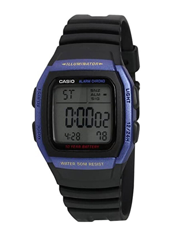 Casio Digital Watch for Men with Resin Band, Water Resistant, W-96H-2AVDF, Black-Transparent
Casio Digital Watch for Men with Resin Band, Water Resistant, W-96H-2AVDF, Black-Transparent