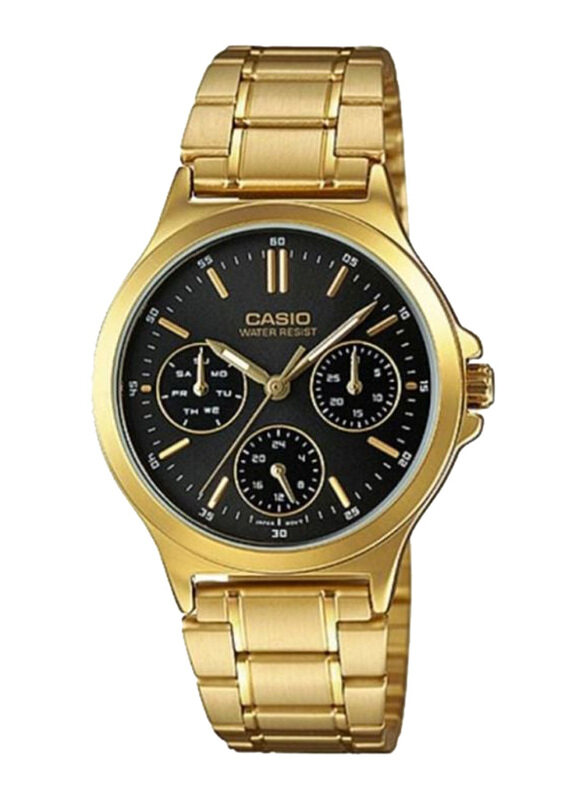 Casio Dress Analog Watch for Women with Stainless Steel, Water Resistant & Chronograph, LTP-V300G-1AUDF, Black-Gold
Casio Dress Analog Watch for Women with Stainless Steel, Water Resistant & Chronograph, LTP-V300G-1AUDF, Black-Gold
