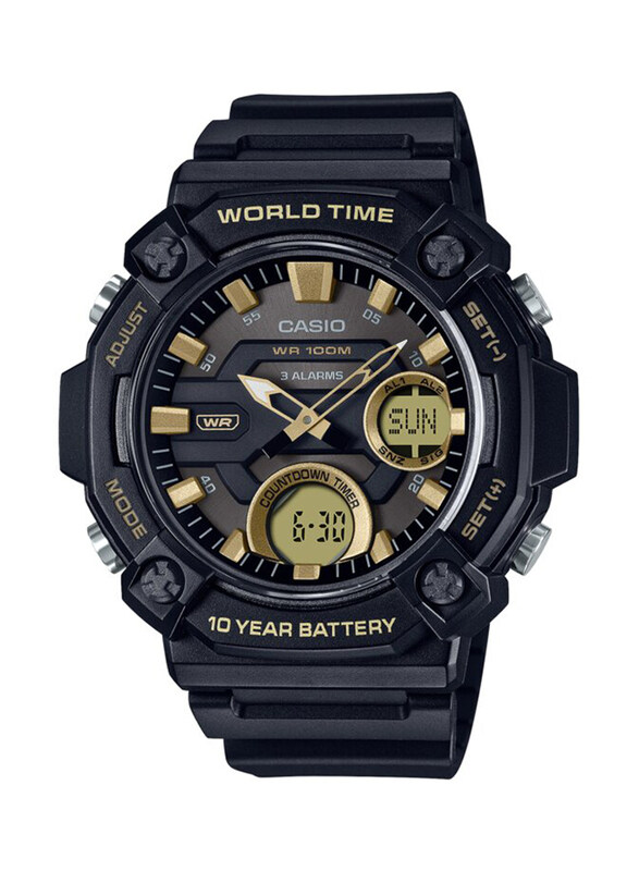 Casio Analog-Digital Watch for Men with Resin Band, Water Resistant, AEQ-120W-9AV, Black
Casio Analog-Digital Watch for Men with Resin Band, Water Resistant, AEQ-120W-9AV, Black