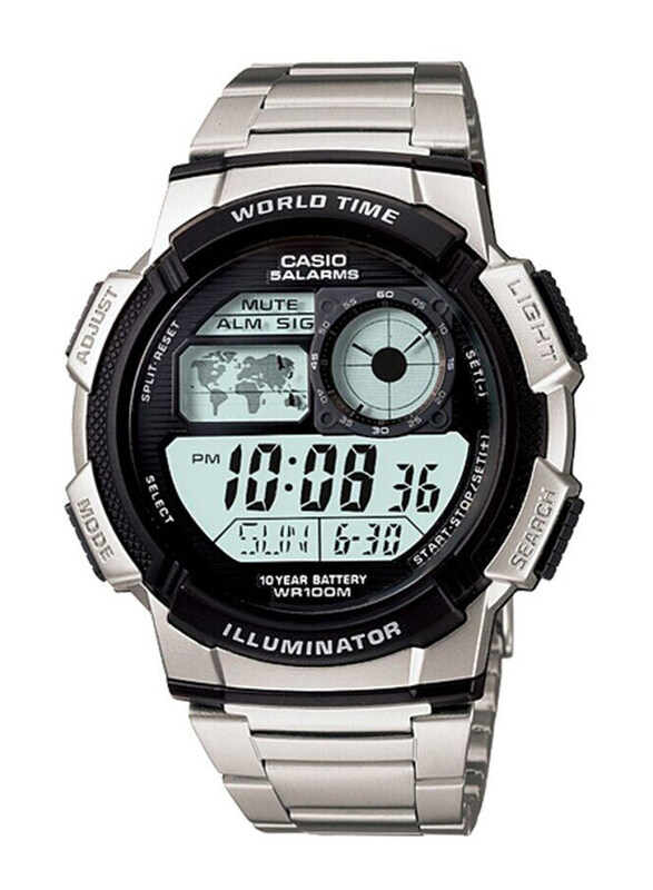 Casio Youth Digital Watch for Men with Stainless Steel Band, Water Resistant, AE-1000WD-1AVDF, Silver-Black/Grey
Casio Youth Digital Watch for Men with Stainless Steel Band, Water Resistant, AE-1000WD-1AVDF, Silver-Black/Grey