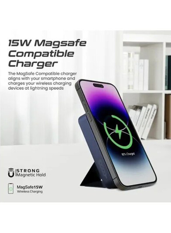 Promate 10000mAh Supercharge Mag Safe Wireless Powerbank for Apple Watch, Blue
Promate 10000mAh Supercharge Mag Safe Wireless Powerbank for Apple Watch, Blue