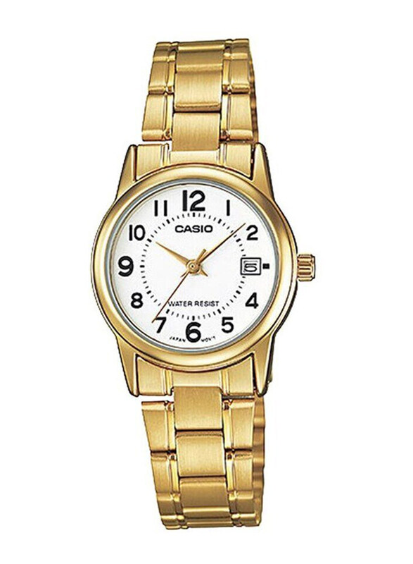 Casio Analog Watch for Women with Stainless Steel Band, Water Resistant, LTP-V002G-7BUDF, Gold-White
Casio Analog Watch for Women with Stainless Steel Band, Water Resistant, LTP-V002G-7BUDF, Gold-White