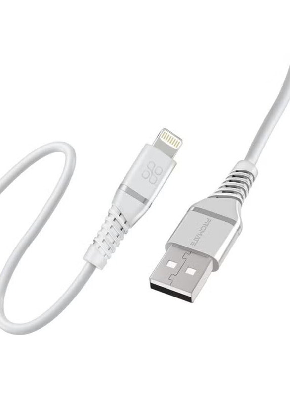 Promate 1.2-Meter Charging/Data Cable with Lightning Connector, High Tensile Strength for Apple iPhone 15, White
Promate 1.2-Meter Charging/Data Cable with Lightning Connector, High Tensile Strength for Apple iPhone 15, White