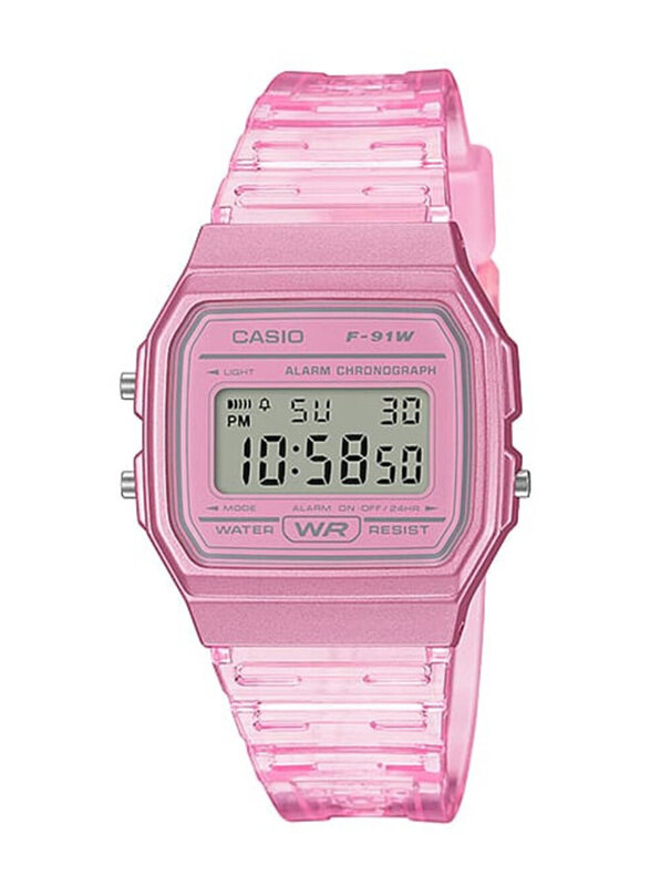 Casio Classic Digital Watch for Women with Resin Band, Water Resistant, F-91WS-4DF, Pink-Clear
Casio Classic Digital Watch for Women with Resin Band, Water Resistant, F-91WS-4DF, Pink-Clear