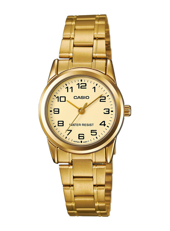 Casio Enticer Analog Watch for Men with Stainless Steel Band, Water Resistant, MTP-V001G-9BUDF, Gold
Casio Enticer Analog Watch for Men with Stainless Steel Band, Water Resistant, MTP-V001G-9BUDF, Gold