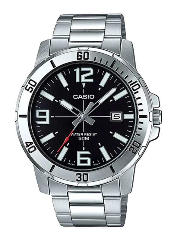 Casio Enticer Analog Watch for Men with Stainless Steel Band, Water Resistant, MTP-VD01D-1BVUDF, Silver-Black
Casio Enticer Analog Watch for Men with Stainless Steel Band, Water Resistant, MTP-VD01D-1BVUDF, Silver-Black