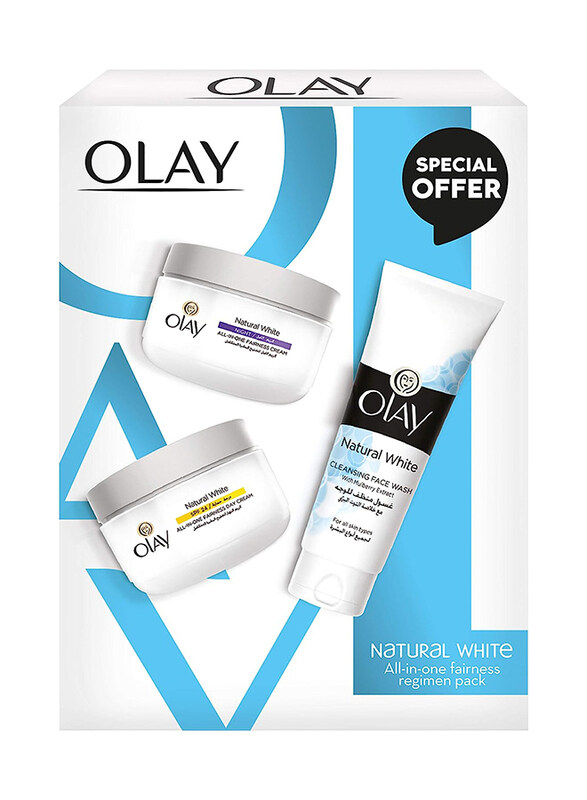 Olay Natural White Beauty Box Face Wash 100gm + Day Cream SPF 24 50gm + Night Cream 50gm, Set
Olay Natural White Beauty Box Face Wash 100gm + Day Cream SPF 24 50gm + Night Cream 50gm, Set