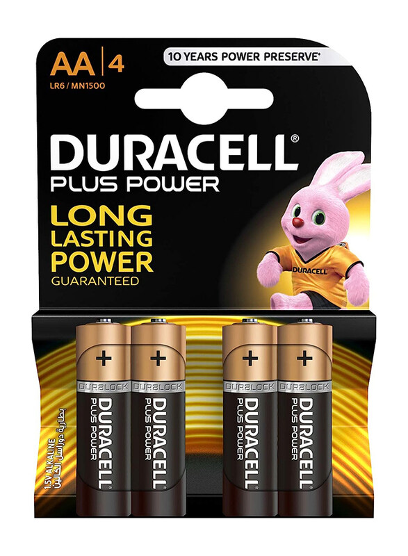 Duracell AA Alkaline Extra Life Long Power Batteries, MN1500, 4 Piece, Black/Brown
Duracell AA Alkaline Extra Life Long Power Batteries, MN1500, 4 Piece, Black/Brown