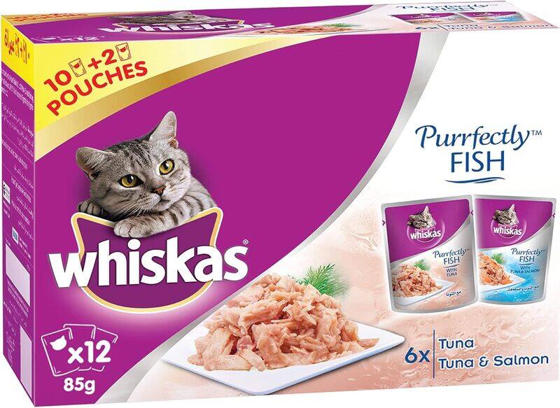Whiskas Purrfectly Fish with Tuna and Tuna & Salmon, Wet Cat Food, 6 Packs Tuna and 6 Packs Tuna & Salmon, for Adult Cats. Made from Real Fish, for a
Whiskas Purrfectly Fish with Tuna and Tuna & Salmon, Wet Cat Food, 6 Packs Tuna and 6 Packs Tuna & Salmon, for Adult Cats. Made from Real Fish, for a