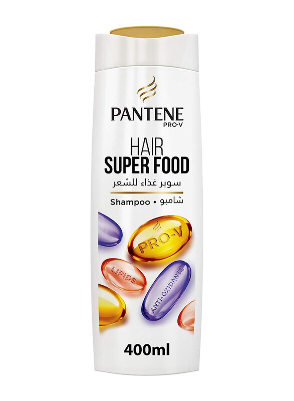 Pantene Super Food Shampoo with Antioxidants and Lipids for All Hair Types, 400ml
Pantene Super Food Shampoo with Antioxidants and Lipids for All Hair Types, 400ml