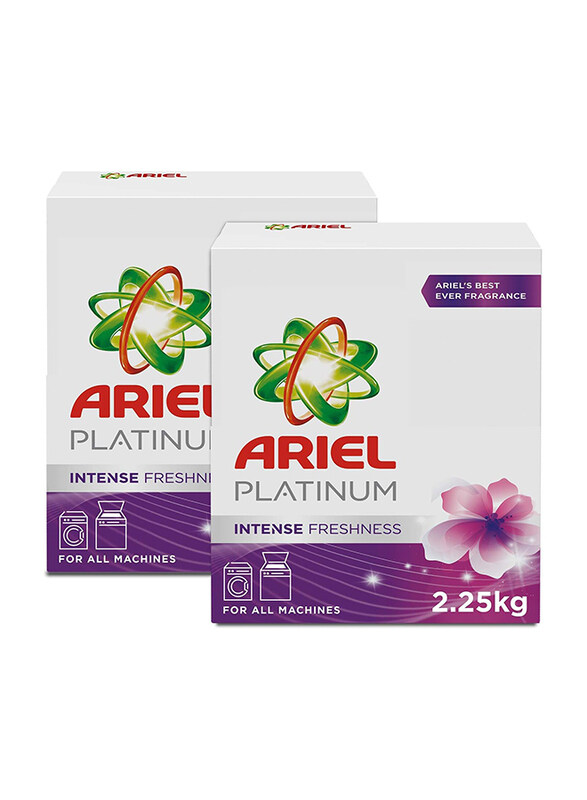Ariel Platinum Intense Freshness Laundry Stain-free Cleaning Detergent Powder, 2 x 2.25 Kg
Ariel Platinum Intense Freshness Laundry Stain-free Cleaning Detergent Powder, 2 x 2.25 Kg