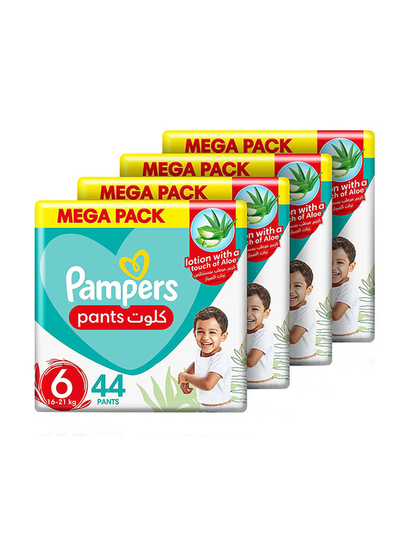 Pampers Baby-Dry Pants with Aloe Vera Lotion & Leakage Protection Diapers, Size 6, 16-21 kg, Mega Pack, 4 x 44 Count
Pampers Baby-Dry Pants with Aloe Vera Lotion & Leakage Protection Diapers, Size 6, 16-21 kg, Mega Pack, 4 x 44 Count