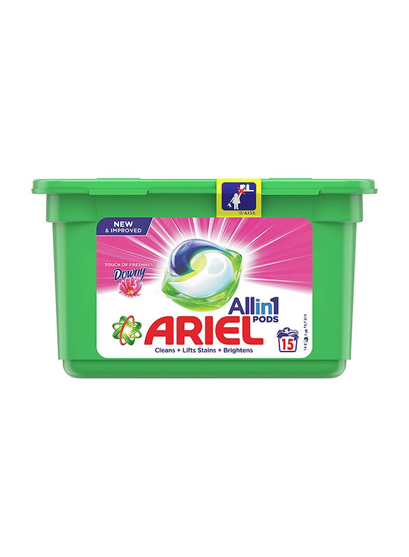 Ariel All In 1 Pods Washing Liquid Capsules with Touch of Freshness Downy, 6 x 15 Pieces
Ariel All In 1 Pods Washing Liquid Capsules with Touch of Freshness Downy, 6 x 15 Pieces