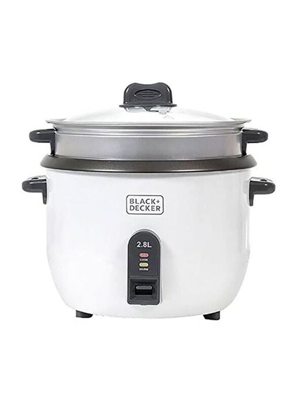 Black+Decker 2.8L 2-in-1 Non Stick Rice Cooker with Steamer, 1100W, RC2850-B5, White
Black+Decker 2.8L 2-in-1 Non Stick Rice Cooker with Steamer, 1100W, RC2850-B5, White