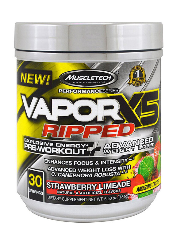 Muscletech 30 Servings Vapor X5 Ripped Dietary Supplement, 184g, Strawberry Limeade
Muscletech 30 Servings Vapor X5 Ripped Dietary Supplement, 184g, Strawberry Limeade
