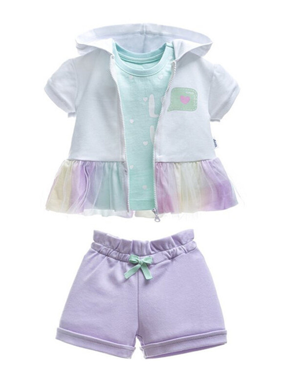 Wogi 3-Piece Fashion Fancy 100% Cotton Cute Mermaid Shorts Tshirt And Shortsleeve Hoody Outfit Set for Toddler Girls, 4-5 Years, White
Wogi 3-Piece Fashion Fancy 100% Cotton Cute Mermaid Shorts Tshirt And Shortsleeve Hoody Outfit Set for Toddler Girls, 4-5 Years, White