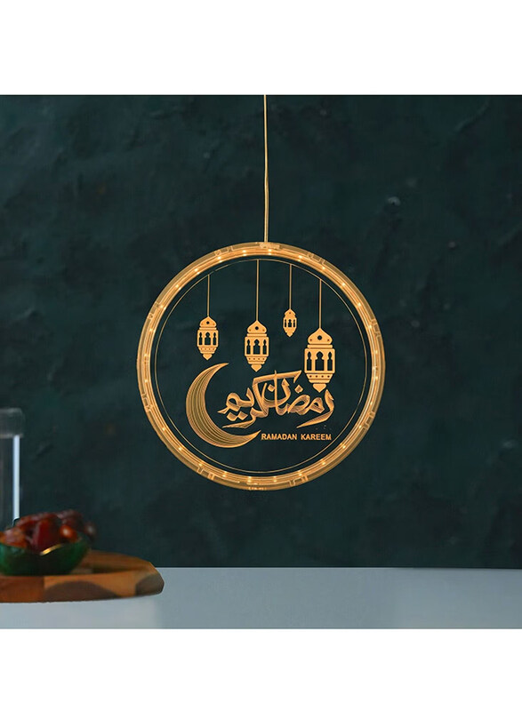 HilalFul Ramadan Kareem Hanging Circle with Battery Operated, Clear
HilalFul Ramadan Kareem Hanging Circle with Battery Operated, Clear