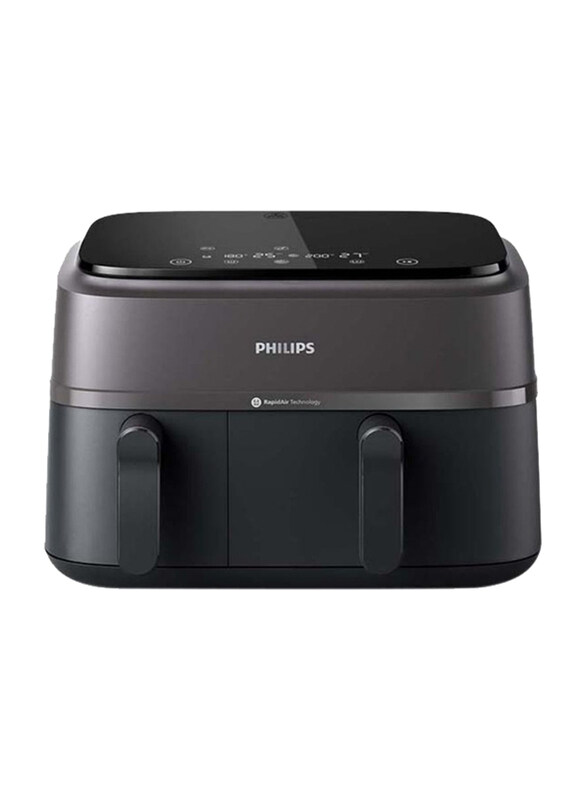 Philips 9L Dual Basket Air Fryer XXL with 2 Basket Drawers and 8-Preset Functions and Touchscreen, 2750W, NA350/09, Black
Philips 9L Dual Basket Air Fryer XXL with 2 Basket Drawers and 8-Preset Functions and Touchscreen, 2750W, NA350/09, Black