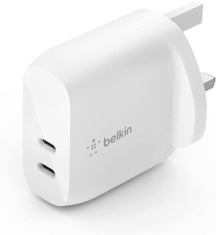 Belkin 40W USB Type C PD Wall Charger (Dual USB-C Ports for 20W Per Port Fast Power Delivery Enabled Charging for iPhone 14/14 Plus, 13, 13 Pro, 13 Pro Max,
Belkin 40W USB Type C PD Wall Charger (Dual USB-C Ports for 20W Per Port Fast Power Delivery Enabled Charging for iPhone 14/14 Plus, 13, 13 Pro, 13 Pro Max,