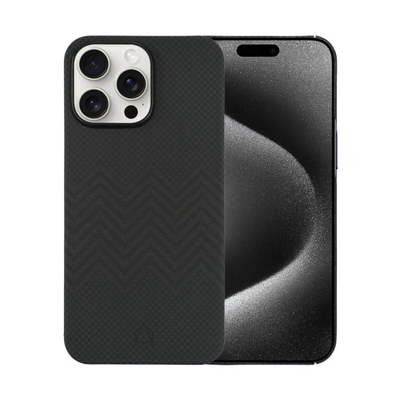 A-CASE Phone case for iPhone 15 Pro Max, Magnetic Compatible Phone case, Aramid Fiber Soft touch Sturdy Durable, ZIKZAK Series - BLACK
A-CASE Phone case for iPhone 15 Pro Max, Magnetic Compatible Phone case, Aramid Fiber Soft touch Sturdy Durable, ZIKZAK Series - BLACK