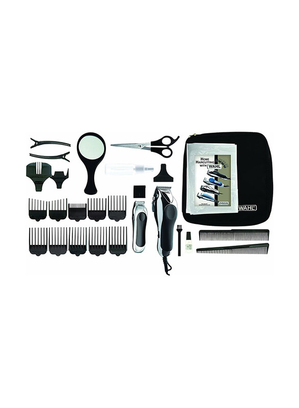 Wahl Deluxe Chrome Pro Hair Cutting Kit, Corded Hair Clipper Kit for Men's Grooming with 12 Comb Attachments & Mini Detailing Trimmer, 12-Piece, Black
Wahl Deluxe Chrome Pro Hair Cutting Kit, Corded Hair Clipper Kit for Men's Grooming with 12 Comb Attachments & Mini Detailing Trimmer, 12-Piece, Black