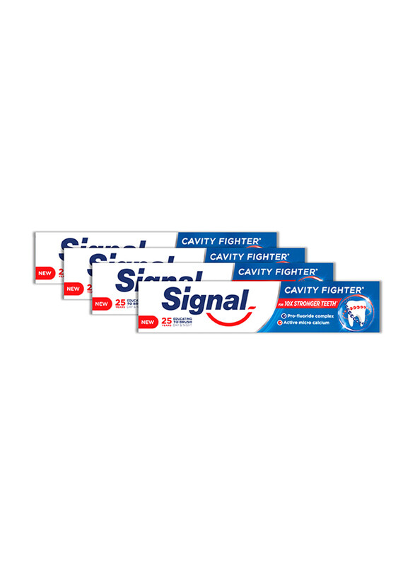 Signal Cavity Fighter Toothpaste with Active Micro-Calcium and Fluoride, 4 x 120ml
Signal Cavity Fighter Toothpaste with Active Micro-Calcium and Fluoride, 4 x 120ml