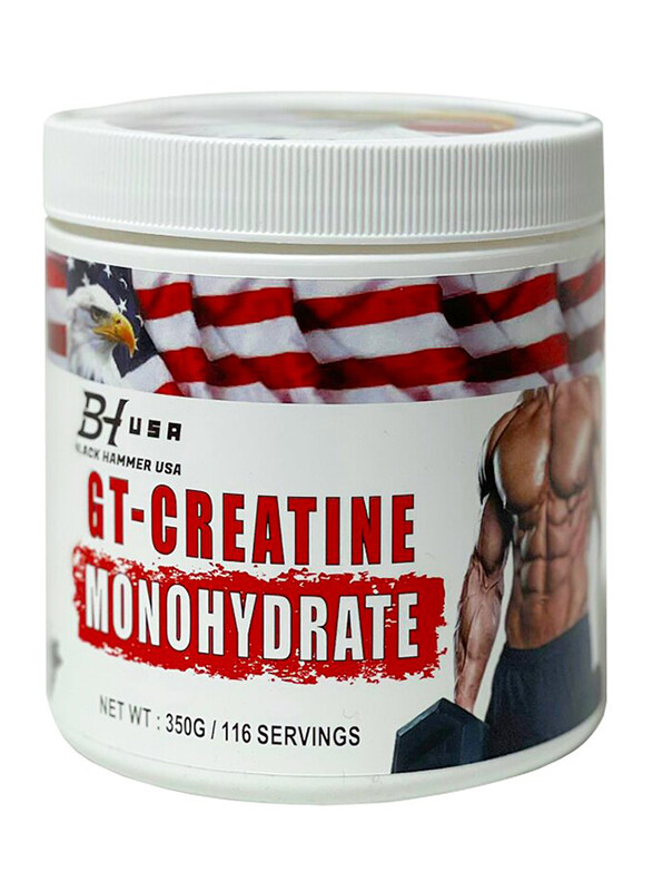 Black Hammer USA 3000mg GT-Creatine Monohydrate Powder Supplement, 300gm, Unflavoured
Black Hammer USA 3000mg GT-Creatine Monohydrate Powder Supplement, 300gm, Unflavoured